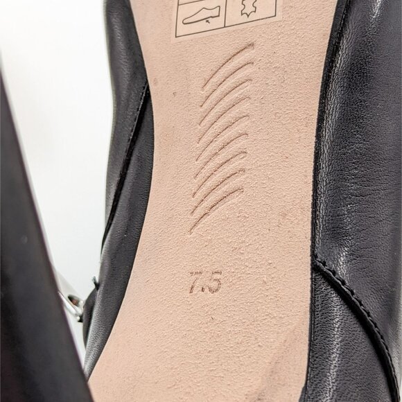 PAIGE Women Hazel Pointy Toe Black Leather Buckle Knee Boots size 7.5 - Picture 6 of 11